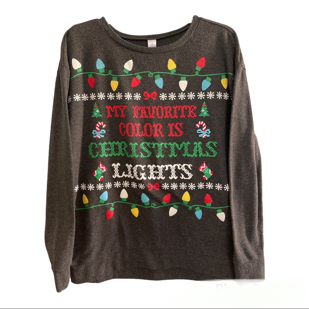 Christmas sweater Christmas lights top women’s large